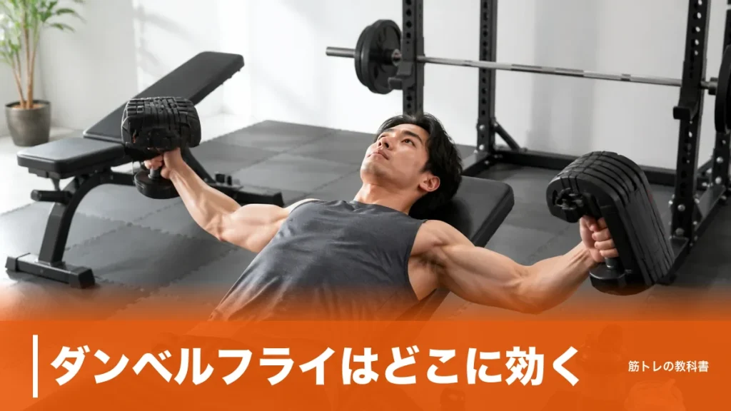 ダンベルフライはどこに効く？大胸筋3部位の狙い分けと肩に逃げる3つの原因のアイキャッチ画像