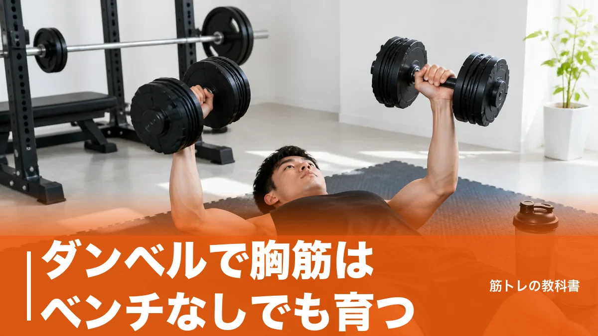ダンベルで胸筋はベンチなしでも育つ｜床で効かせる7種目と可動域の作り方のアイキャッチ画像