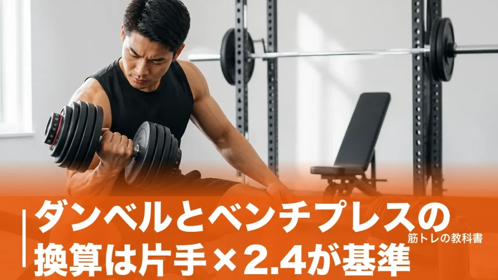 ダンベルとベンチプレスの換算は片手×2.4が基準｜1RM式と当てにならない3条件のアイキャッチ画像
