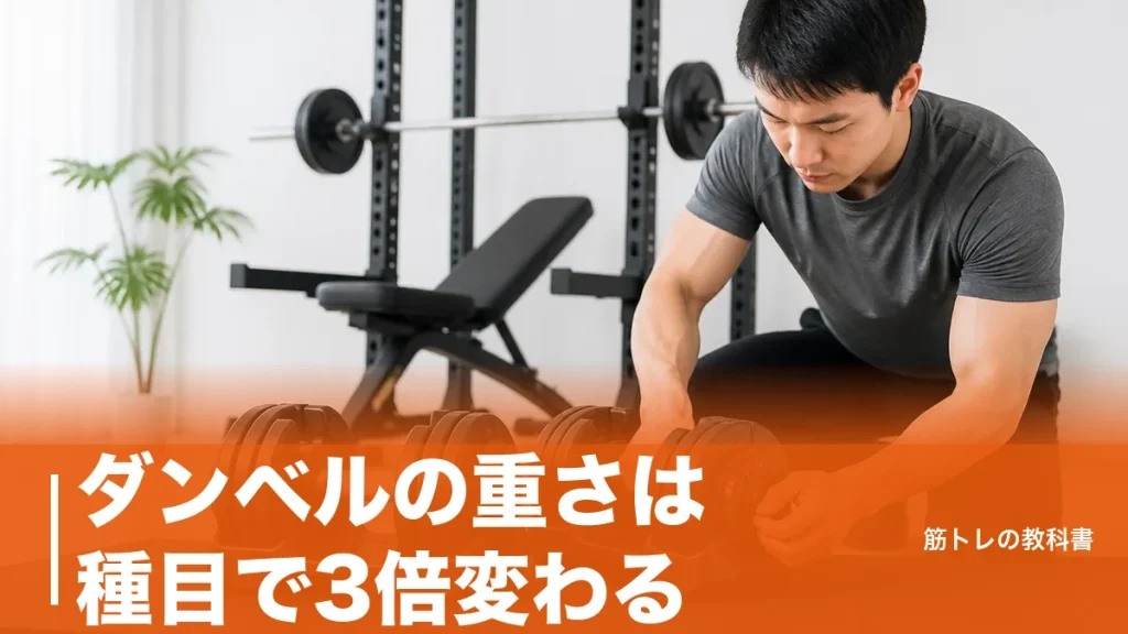 ダンベルの重さは種目で3倍変わる｜初心者が最初の1本を後悔せず選ぶ基準のアイキャッチ画像