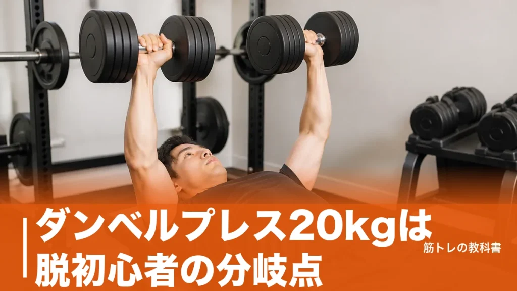 ダンベルプレス20kgは脱初心者の分岐点｜ベンチ60kg換算と到達までの伸ばし方のアイキャッチ画像
