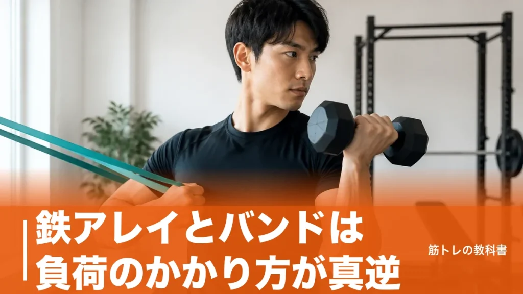 鉄アレイとバンドは負荷のかかり方が真逆｜併用で伸びる組み合わせ方と強度の選び方のアイキャッチ画像