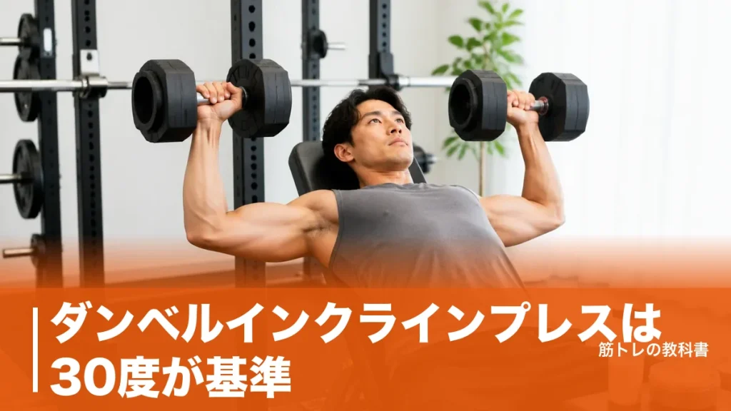 ダンベルインクラインプレスは30度が基準｜大胸筋上部に効かせる角度と重量の決め方のアイキャッチ画像