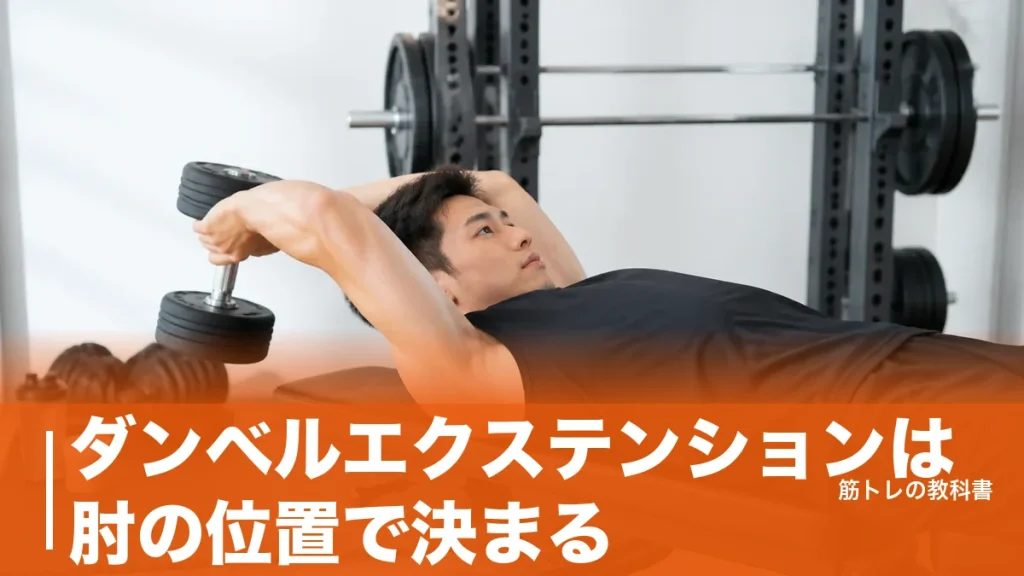 ダンベルエクステンションは肘の位置で決まる｜長頭に効く4タイプと重量の目安のアイキャッチ画像