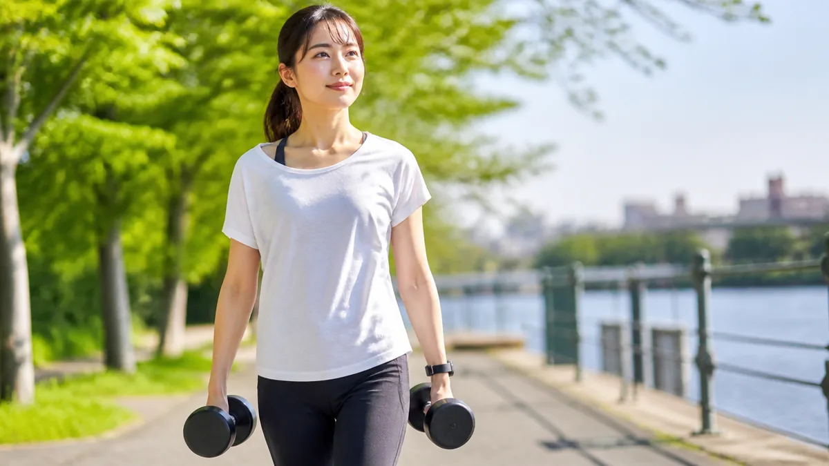 ダンベルを持って歩くと運動強度はどこまで上がるのかの解説画像