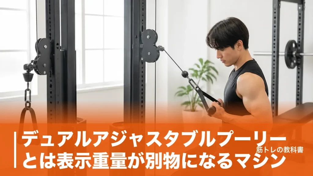 デュアルアジャスタブルプーリーとは表示重量が別物になるマシン｜4:1の意味と自宅の現実解のアイキャッチ画像