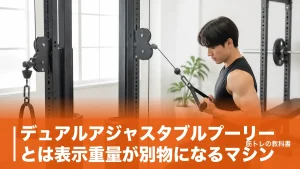 デュアルアジャスタブルプーリーとは表示重量が別物になるマシン｜4:1の意味と自宅の現実解のアイキャッチ画像