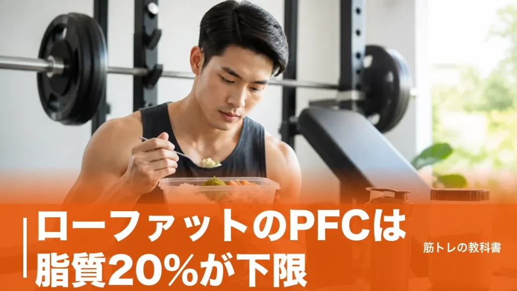 ローファットのPFCは脂質20％が下限｜体重別の計算手順と挫折しない配分の決め方のアイキャッチ画像