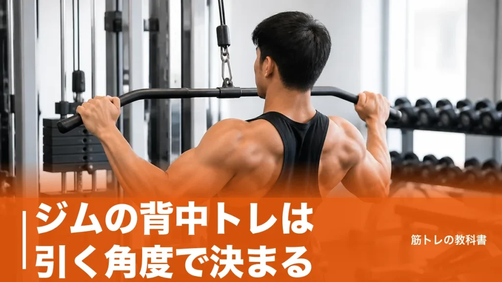 ジムの背中トレは引く角度で決まる｜マシン5台の使い分けと週2〜3日の組み方のアイキャッチ画像