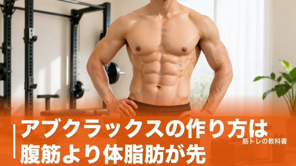 アブクラックスの作り方は腹筋より体脂肪が先｜3本の縦線が出る仕組みと週2〜3日メニューのアイキャッチ画像