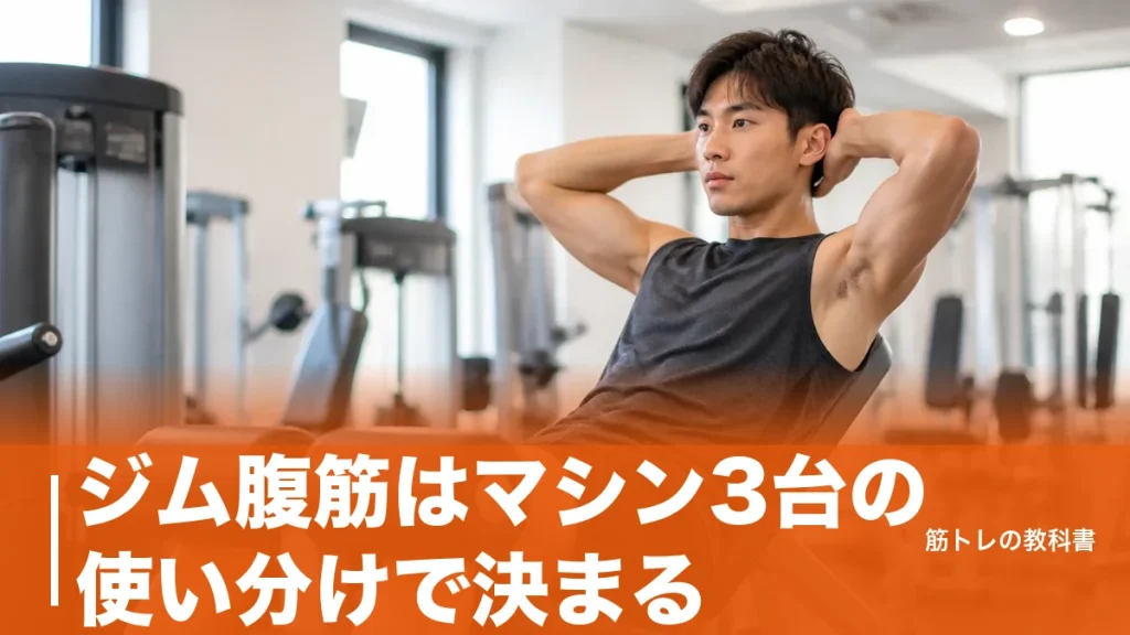 ジム腹筋はマシン3台の使い分けで決まる｜週2〜3日で効かせる順番と回数の目安のアイキャッチ画像