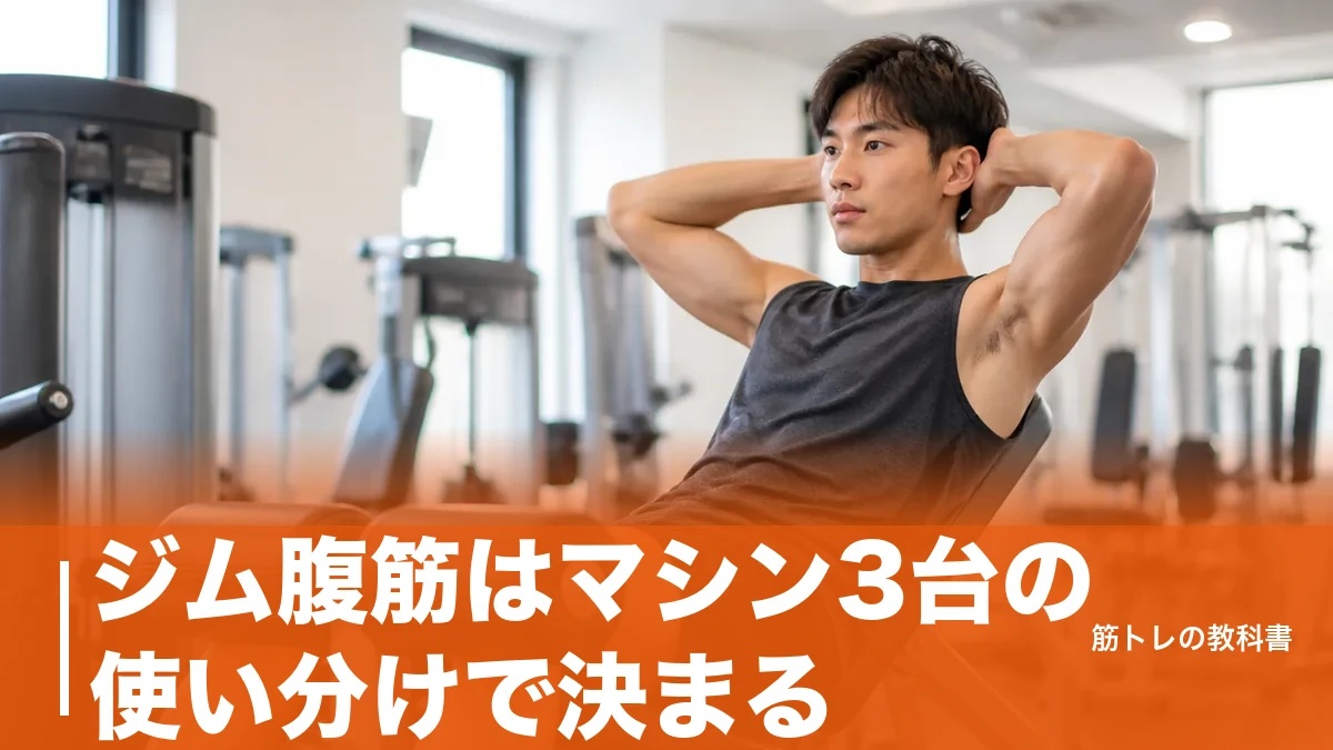 ジム腹筋はマシン3台の使い分けで決まる|週2〜3日で効かせる順番と回数の目安のアイキャッチ画像
