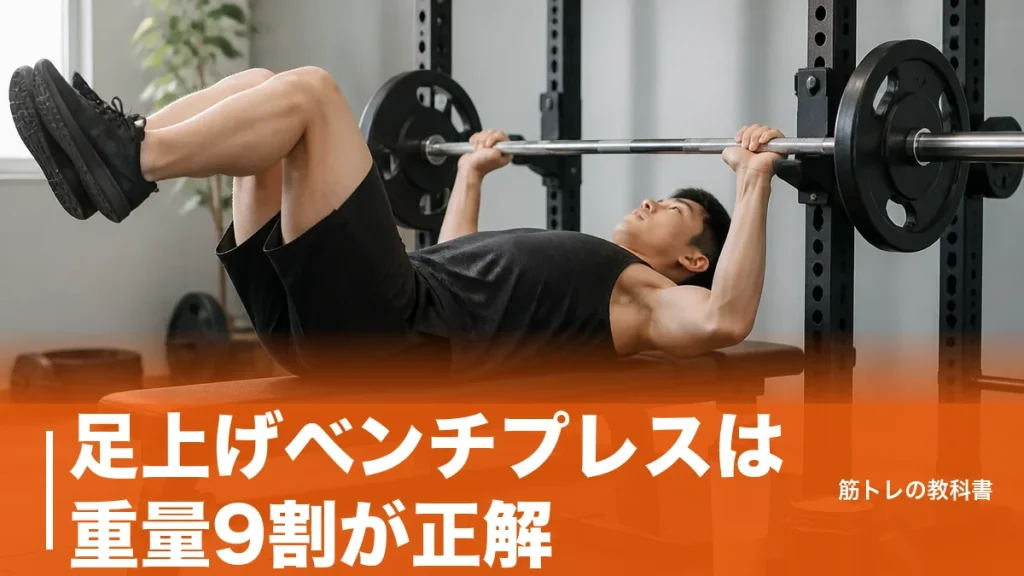足上げベンチプレスは重量9割が正解｜胸に効く3つの型と肩・腰を守るやり方のアイキャッチ画像